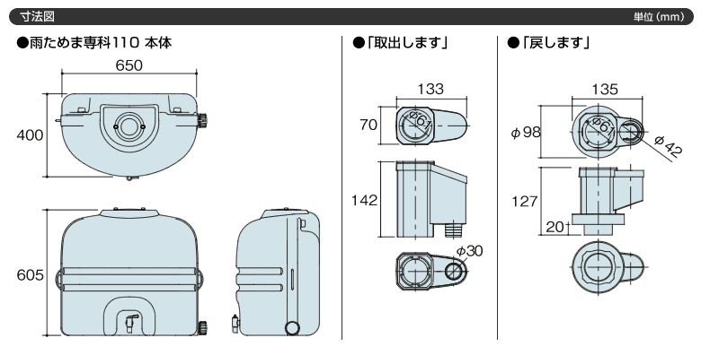 パナソニック小型雨水貯留タンク「雨ためま専科」